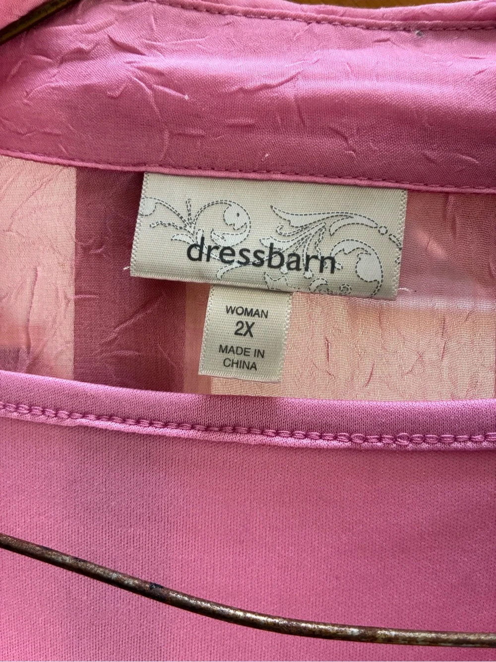 Dressbarn Pink Sheer Button-Up Blouse with Tank Twin Set 2X